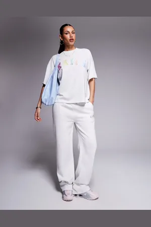 Kaiia Embroidered rainbow logo wide leg jogger co-ord in marl
