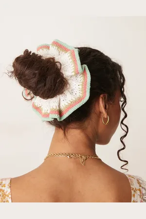 Accessorize Crochet piped hair scrunchie in multi