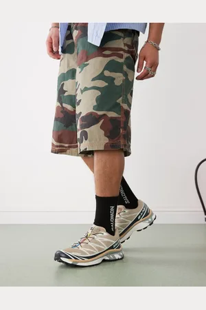 Salomon XT-6 trainers in tan and aqua