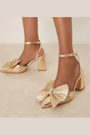 Be Mine Sierra heeled pumps with bow detail in satin ivory