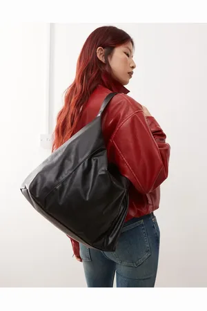 Weekday Slouchy faux leather shoulder tote bag in