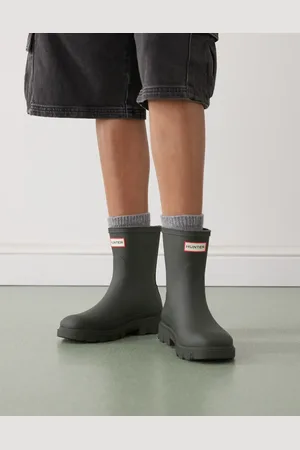 Hunter Downpour short wellington boots in dark olive