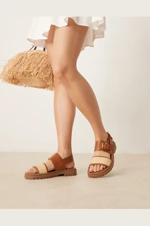 ASOS Fuel sporty sandal in natural/tan mix