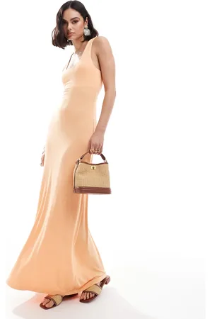 ASOS Scoop neck maxi dress with full hem in peach