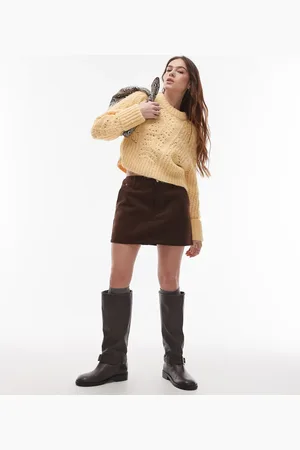 Topshop Faux suede pelmet mini skirt in