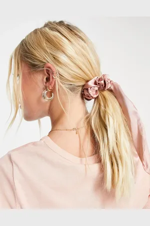 Easilocks Satin Ribbon Long Scrunchie in Rose