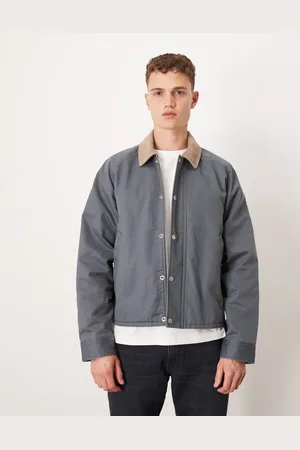 Abercrombie & Fitch Lightweight cropped barn jacket in blue