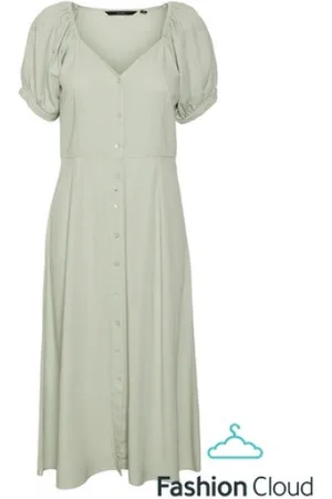 VERO MODA VMjesmilo s/s calf shirt dress wvn ga desert sage XS