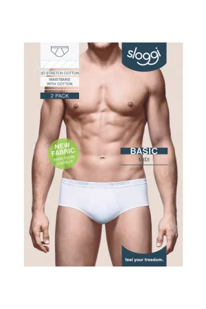 Sloggi Heren Basic Midi 2-Pack White 6