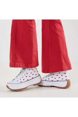 British Knights Dames Kaya Mid Fly White/Red Lips 37