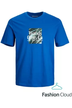 JACK & JONES Donsjassen - Jack&Jones Palma Photo Tee Ss Crew Neck BLAUW S