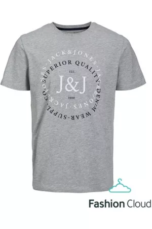 JACK & JONES Donsjassen - Jack &Jones Supply Tee Ss Crew Neck Light Grey Melange licht grijs S