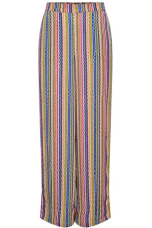 ONLY Alma Life Poly Palazzo Pant Begoina Pink Glowy Zigzag S