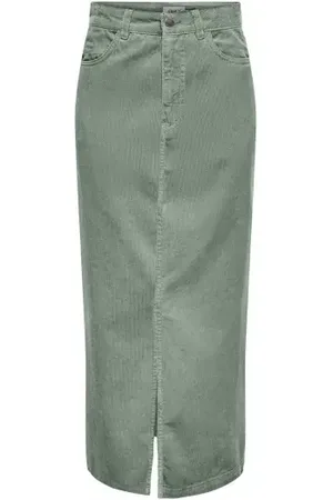 ONLY Onlcilla-Moxie Long Slit Cord Skirt Lily Pad XS