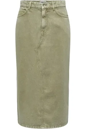 ONLY Onllola cilla Hw Long Slit Skirt Oil Green S