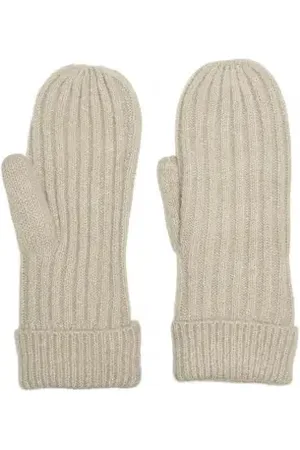 ONLY Onlthrinka Knit Lurex Mittens Brown /Gold One Size
