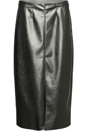 VERO MODA Vmcamilla Coated Midi Skirt Gunmetal XS