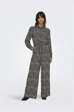 ONLY Onlkatty Life L/s Jumpsuit Black Katty Animal XS