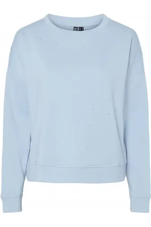Pieces® Pcthilli Ls Rhinestone Sweat Cashmere Blue S