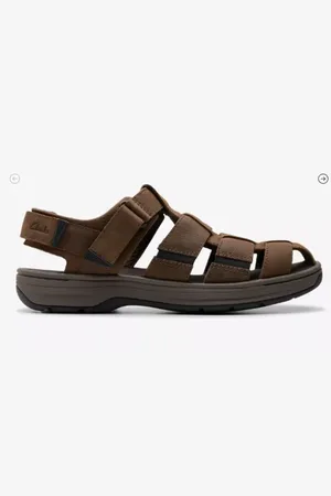 Clarks Heren Sandaal Saltway Cove Dark Brown Leather G-Breedte 41