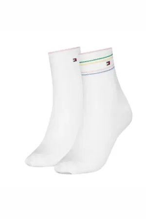 Tommy Hilfiger TH Women Short Sock 2P Rib Shine White 35/38