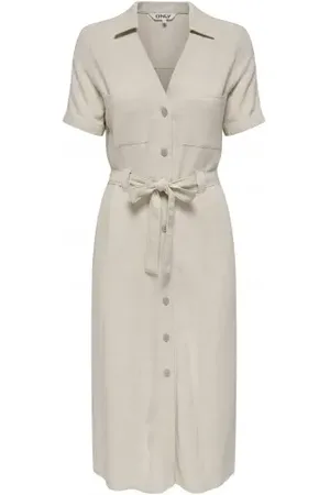 ONLY Onlsiesta Ss Linen Bl Shirt Dress Moonbeam XS