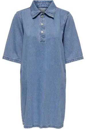 ONLY Onlgry Ss Dress Light Blue Denim XS