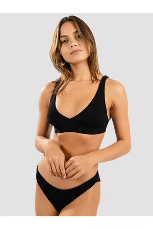Rip Curl Dames Halter bikini's - Custom Rib Halter Bikini Top zwart