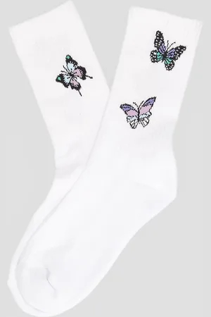 A.Lab Butterfly Sokken wit