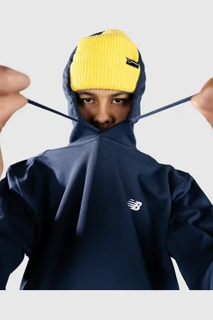 New Balance Small Logo French Terry Hoodie blauw
