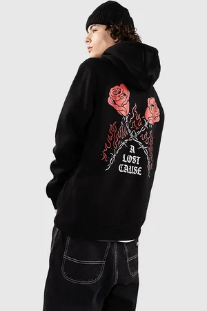 A Lost Cause Burning Rose Hoodie zwart