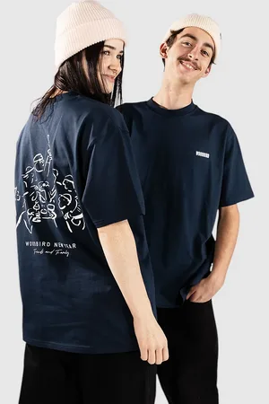 Woodbird Baine Family T-Shirt blauw