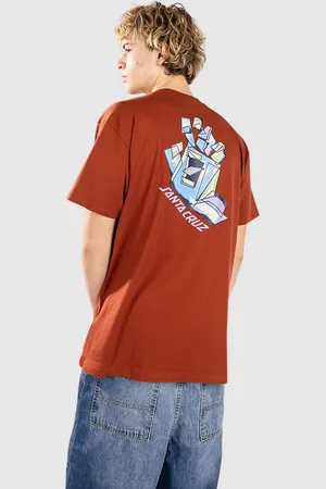 Santa Cruz Screaming Scratched Hand Strip T-Shirt rood