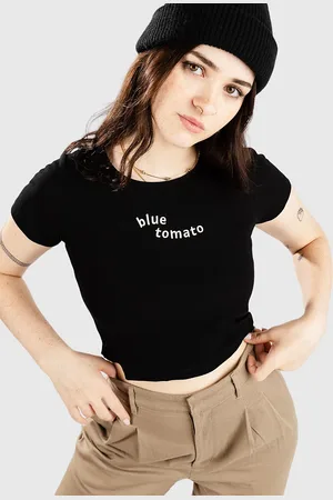 Blue Tomato Crop Rib T-Shirt zwart