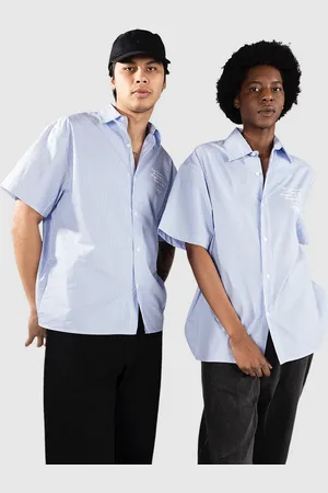 Another Cotton Lab Another Short Sleeve Hemd blauw
