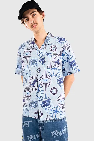 Santa Cruz Patchwork Hemd blauw