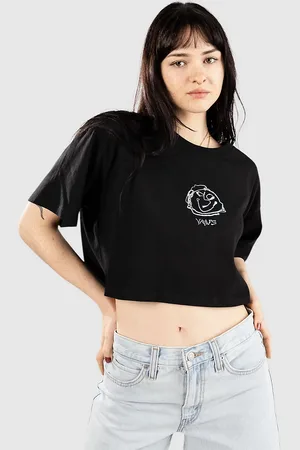 Vans Grinning Face Relax Crop T-Shirt zwart
