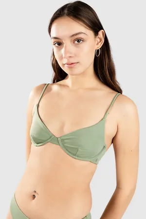 Volcom Simply Seamless Demi Uwire Bikini Top groen