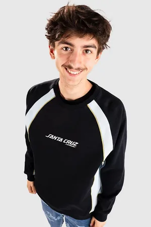 Santa Cruz Strip Front Racer Crew Sweater zwart