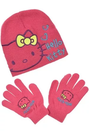 Hello Kitty Winterset | 2-delig | Muts & Handschoenen | Fuchsia | 52 cm