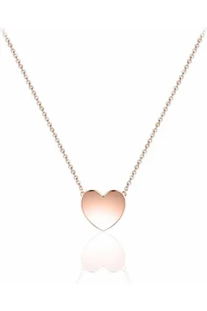 Juwelier Emo Hart Ketting (Rosékleurig) - Zilveren Ketting met hanger - 01131 - 45 CM