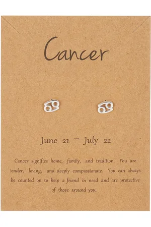 Bixorp Stars Kreeft / Cancer Oorbellen Zilverkleurig Sterrenbeeld - Zodiac Oorknopjes