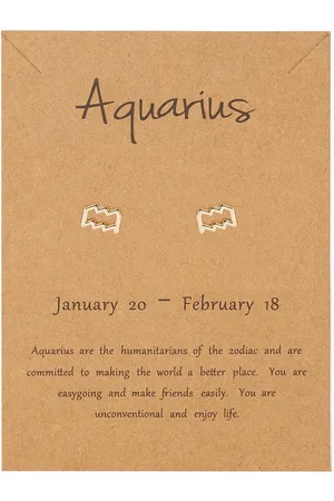 Bixorp Stars Waterman / Aquarius Oorbellen Goudkleurig Sterrenbeeld - Zodiac Oorknopjes