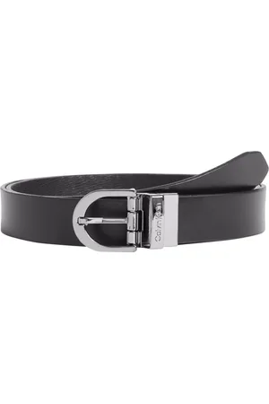 Calvin Klein Must RD buckle 100 black / black mono - rev - 2.5 - dames riem