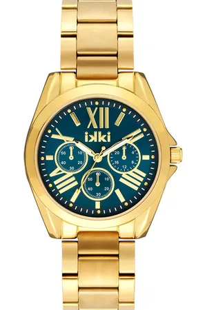 IKKI NOVA NV14 Dameshorloge - RVS - 3ATM - Waterdicht - Goud/Blauw