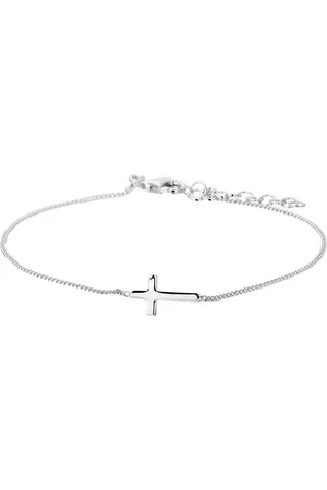 GLAMS Armband kruis 1,0 mm 17 + 3 cm - Zilver