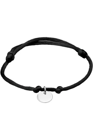 GLAMS Armband Satijn Rondje - Zilver