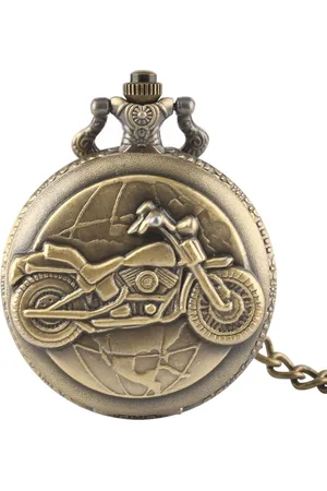 Fako Bijoux® Zakhorloge - Pocket Watch - XXL - Motor - Ø 47mm - Bronskleurig