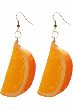 Fako Bijoux® Oorbellen - Plastic Fruit - Sinaasappel Partje