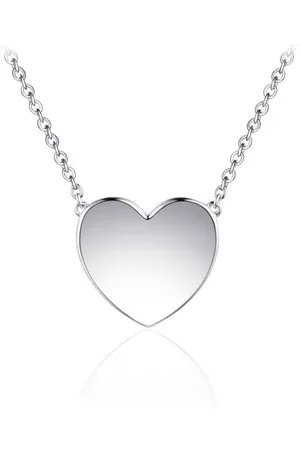 Juwelier Emo Hart Ketting - Zilveren Ketting met hanger - 01128 - L 45 CM - DIAMETER 15 MM